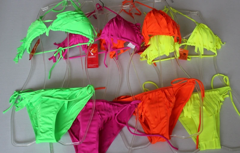 Яркие цвета кисточка купальники черные женские винтажные бахромы как сверху так