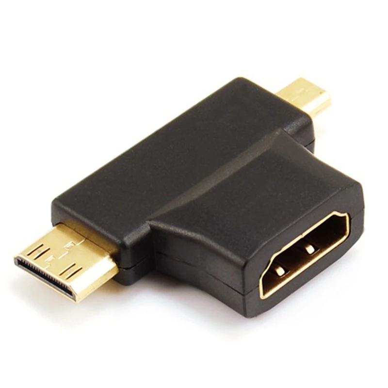 3 в 1 кабель переходник с Micro HDMI папа + мини на 4 Мама для HDTV 1080P кабели|Кабели HDMI| |