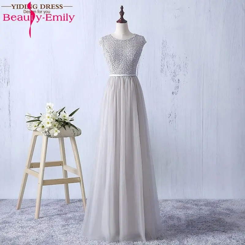 Beauty Emily черные кружевные Длинные вечерние платья 2019 трапециевидной формы длиной