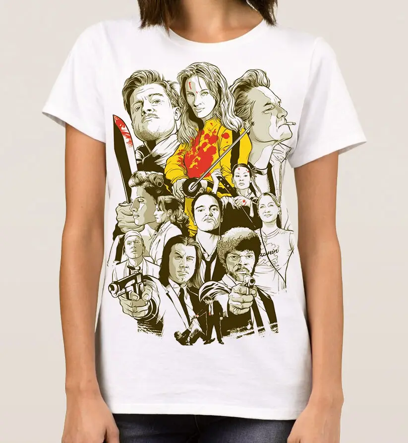 Tarantino All Movies Мужская художественная футболка Wo Pulp fiction Kill Bill Teeprin Ted футболки