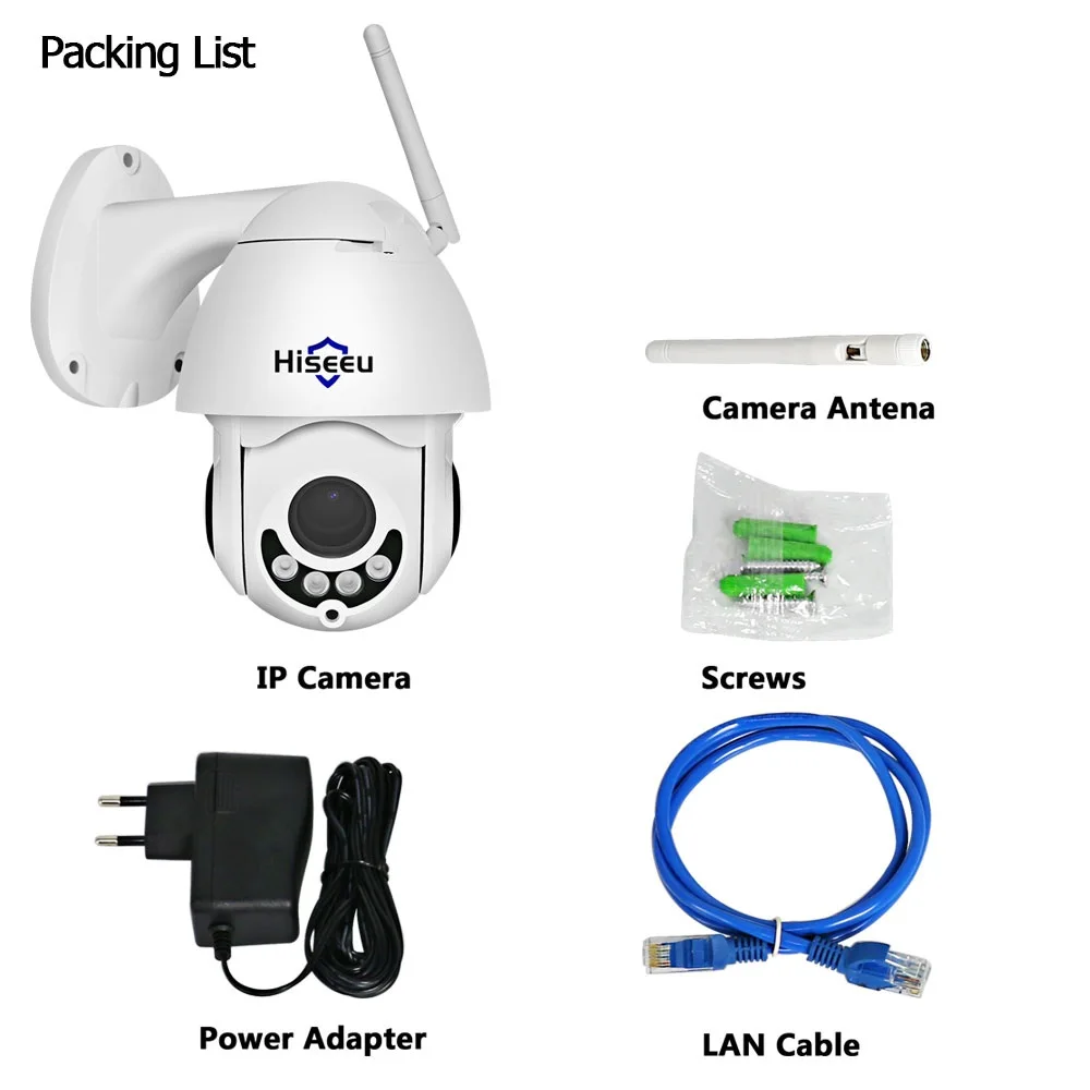 Hiseeu 1080P PTZ ip-камера наружная водонепроницаемая Мини скоростная купольная камера 2MP цветная камера ночного видения IP CCTV камера безопасности P2P