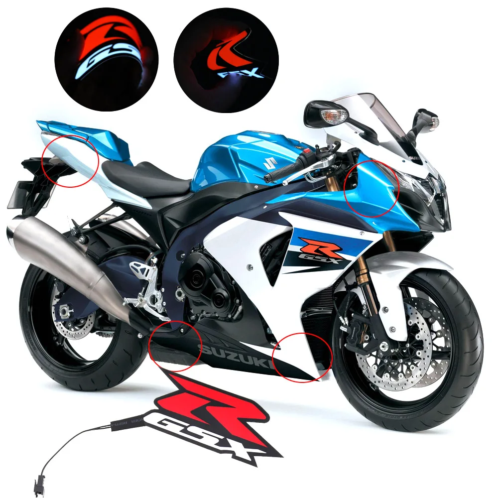 Мотоцикл высокое качество EL светильник Стикеры Комплект обтекателя средства ухода за кожей боковые зеркала для SUZUKI GSXR 600/750 GSXR600 GSXR750 06-17, GSX-R 1000 03-04/09-16