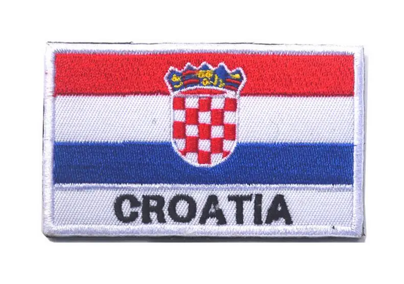 Croatia Flag AHYONNIEX, 1 шт., тканевые нашивки с флагом, для Украины, ЕС, чешский, Хорватии, Шотландии, России, нашивки с 3D флагом, нашивки для куртки, джинсовой одежды - Цвет: Croatia Flag