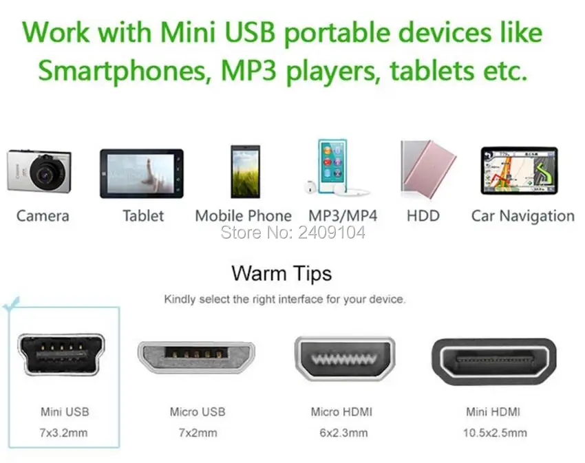 SZAICHGSI USB 2.0A штекер к мини 5 Pin B кабель для зарядки и передачи данных зарядный Шнур