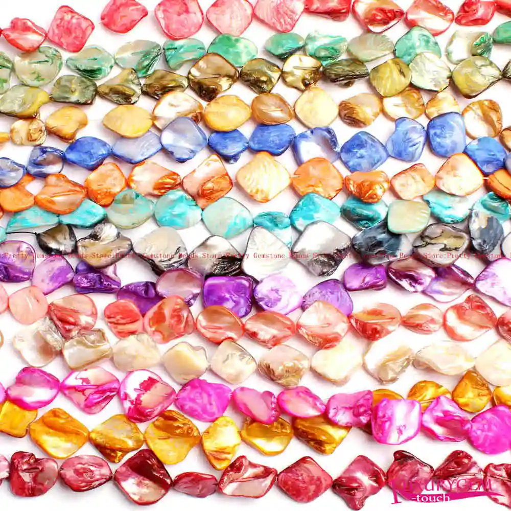 

15-20mm Multicolor Natural Shell Irregular Shape DIY Loose Beads Strand 15" Jewelry Making wj359