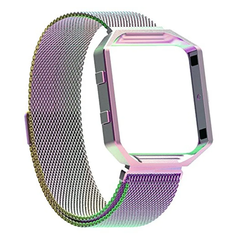 Colorful Ashei ремешки для fitbit Блейз полос Milanese Loop ремешок замена сетка ремень с металлической Рамки для fitbit Blaze - Цвет ремешка: Colorful