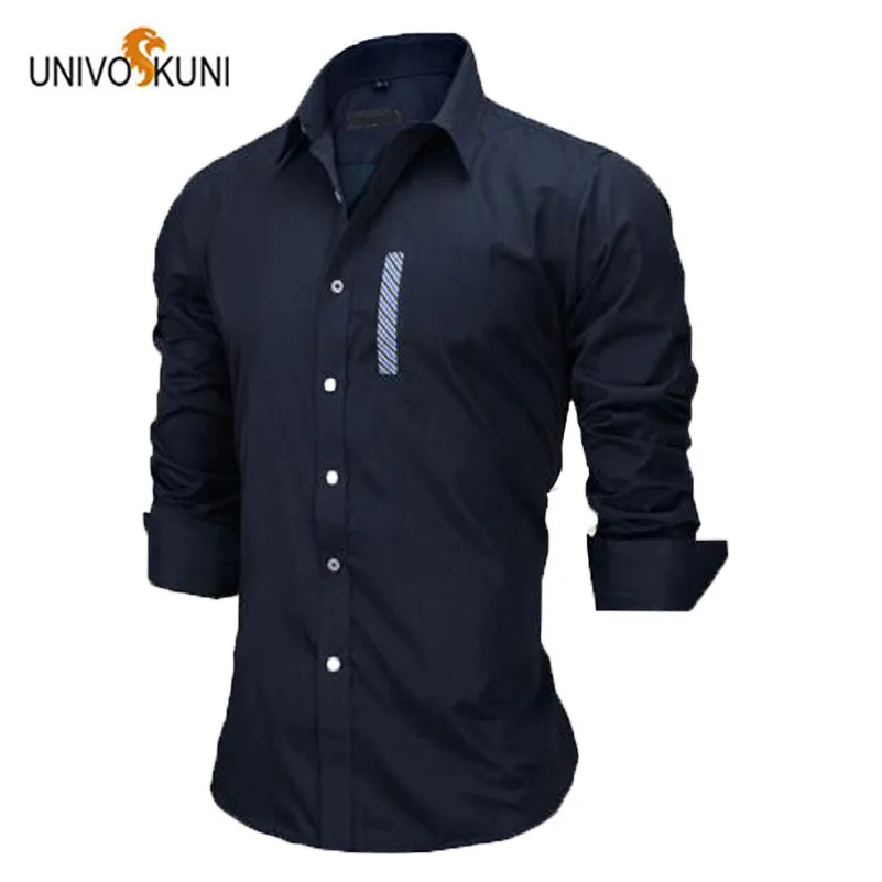 UNIVOS KUNI Новое поступление брендовая одежда деловые повседневные мужские рубашки