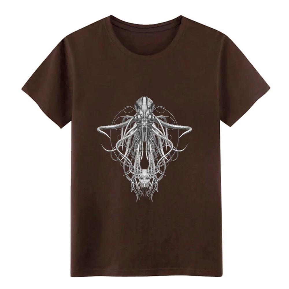 Cthulhu/Kraken in Black &amp amp белая футболка в стиле стимпанк дизайнерская из 100% хлопка