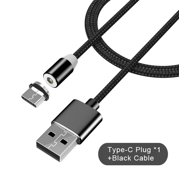NOHON 3 в 1 быстрый Магнитный зарядный кабель светодиодный 8-контактный Micro usb type C для iPhone X 7 8 6 Xiaomi 4 магнитные кабели для зарядки - Цвет: 1 type-c 1 cable