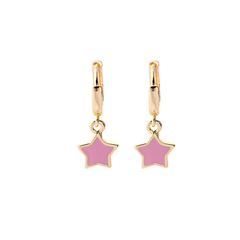Женские серьги капли Moon & Star изысканные с эмалью Подарочные ювелирные