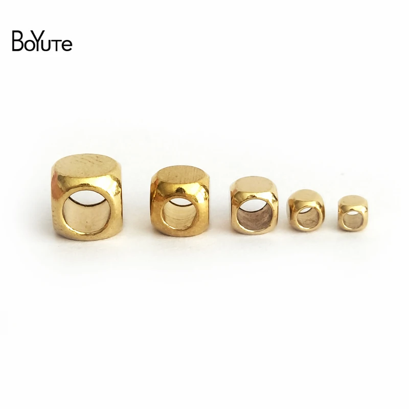 Фото BoYuTe (100 шт./лот) 2,5 мм 3 мм 4 мм 5 мм 6 мм Металлические латунные Непальские бусины Квадратные бусины для изготовления ювелирных изделий №3
