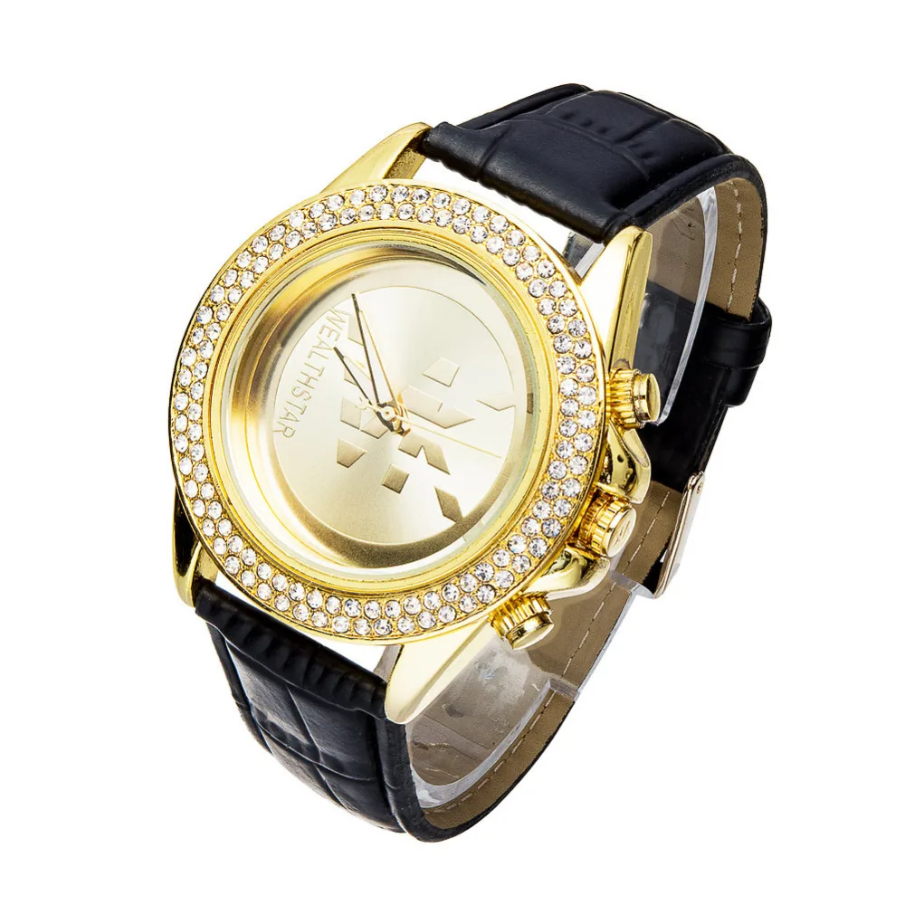 Золотые Брендовые Часы VK с кожаным и силиконовым ремешком роскошные