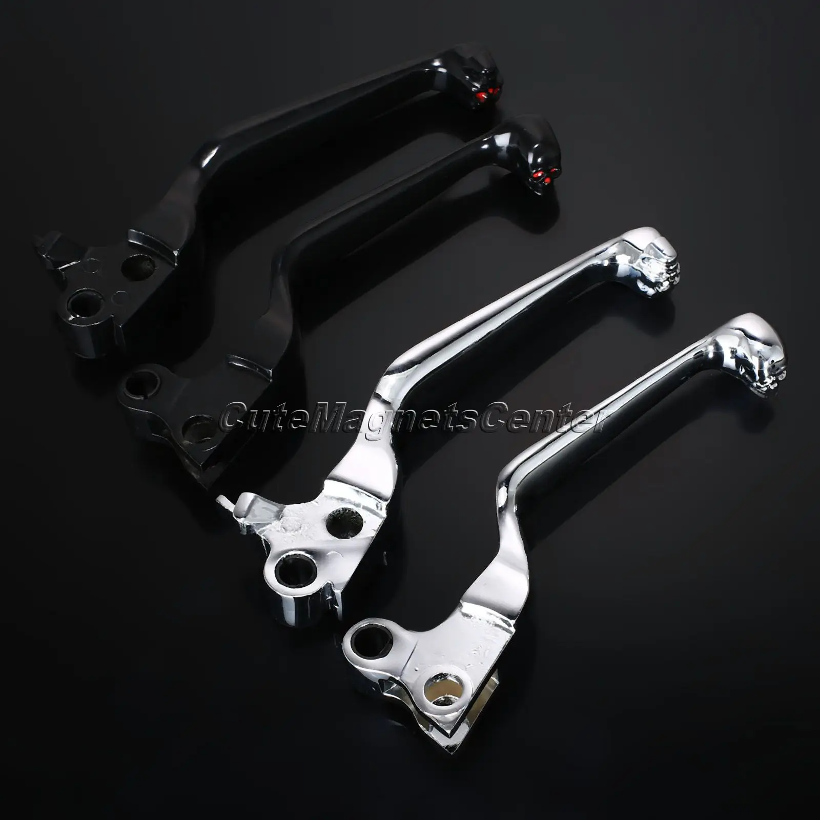 1 пара черных/хромированных рычагов тормоза мотоцикла с черепом для 1996 2012 98 11 HD FXDWG
