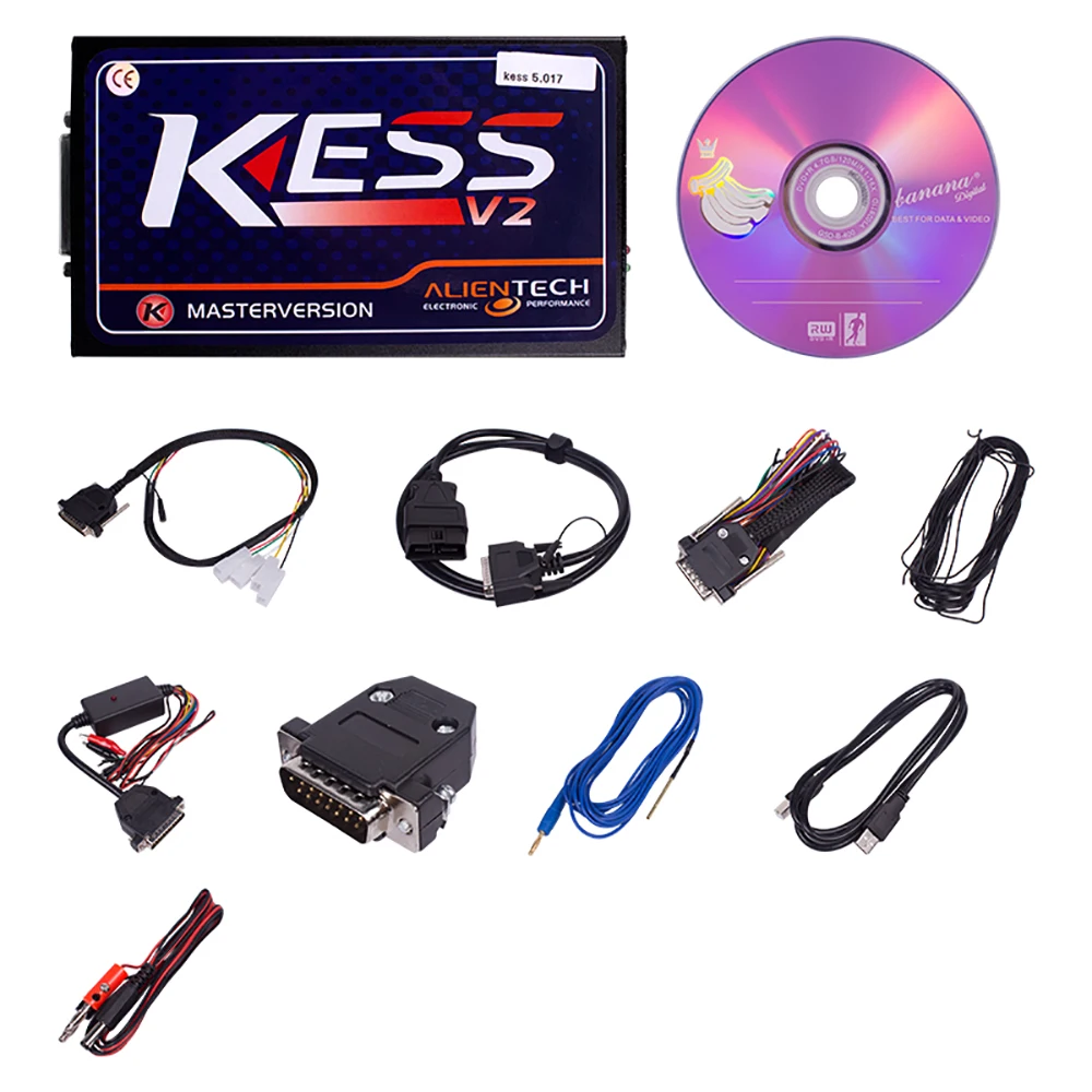 OBD2 менеджер Тюнинг Комплект ECU программист Нет Жетоны Limited-красный/зеленый Версия KESS V2 V5.017 Kess мастер HW 5,017 kess V2