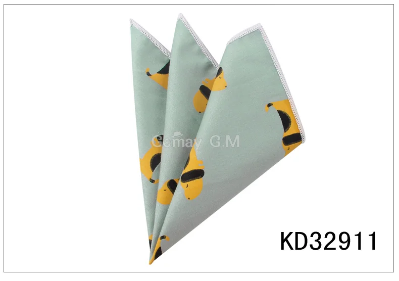 KD32911 Костюмы Животных Карманные квадратные для мужчин женщин мультфильм полотенце для сундуков носовые платки для джентльменов классический мужской платок карманные полотенца - Цвет: KD32911