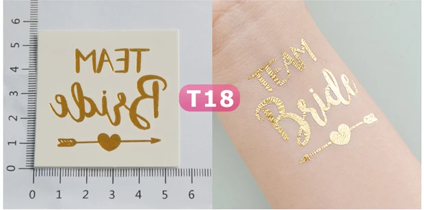 1 X Gold Bride Temporary Tattoo Bachelorette Party Accessories Bridesmaid Bridal Shower Wedding Decoration Photographs | Дом и сад
