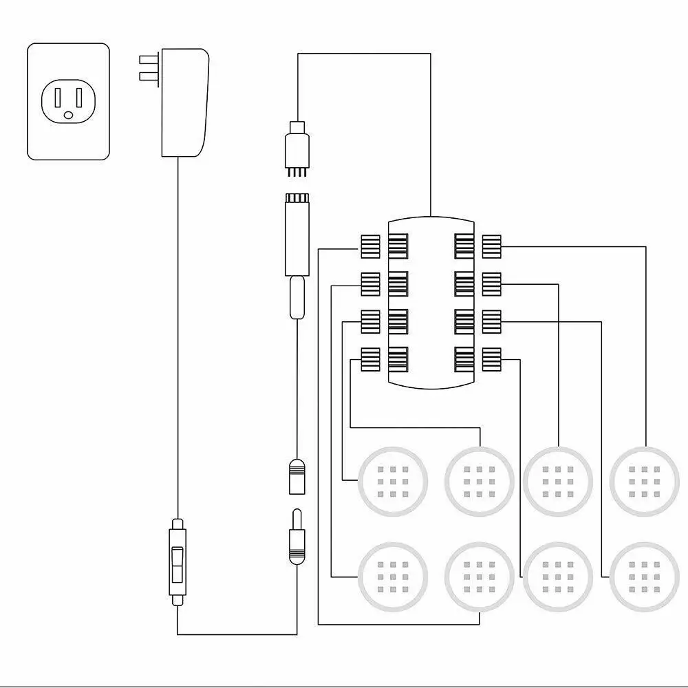 6 шт. DC12V Светодиодный светильник под шкафом RGB встраиваемый кухонный шкаф витрина