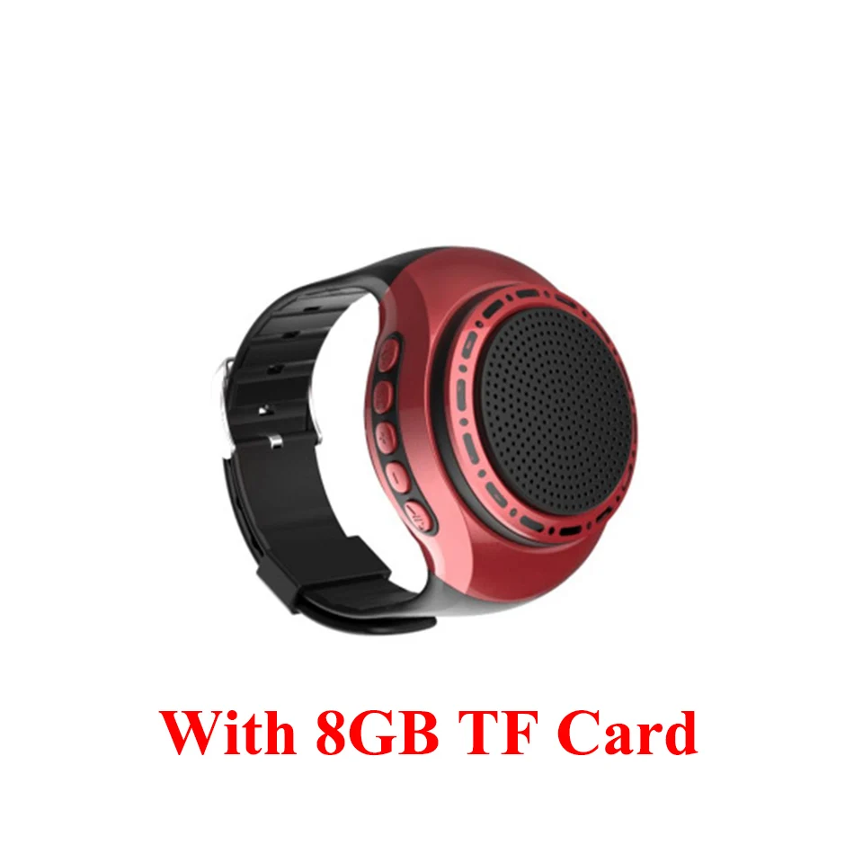 Red Add 8GB TF Card HOMEBARL U6, цветной светодиодный динамик для бега, крутые наручные часы Buetooth, динамик, Спортивная музыка, FM радио, поддержка 8 ГБ, 16 ГБ, TF карта, PK, B20, B90, U3 - Цвет: Red Add 8GB TF Card