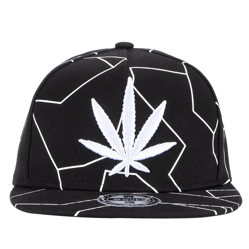 Бейсболка с вышивкой в виде кленового листа Кепка стиле хип хоп Snapback мужские и