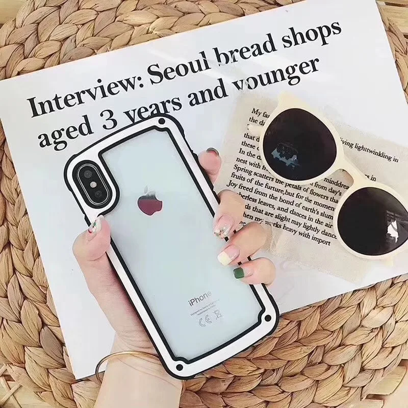 Чехол для iPhone Xs Max Xr X 8 7 Plus 6S корейский Прозрачный чехол девушек Samsung S10e S10 S9Plus S8 Note9 |