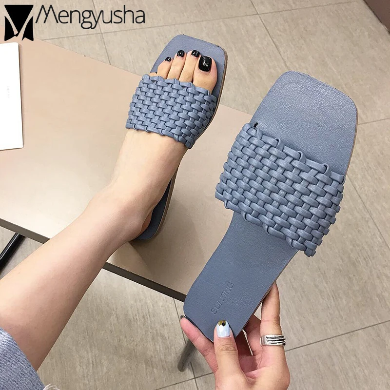 Брендовые плетеные шлепанцы ручной работы Женские летние пляжные Удобные на