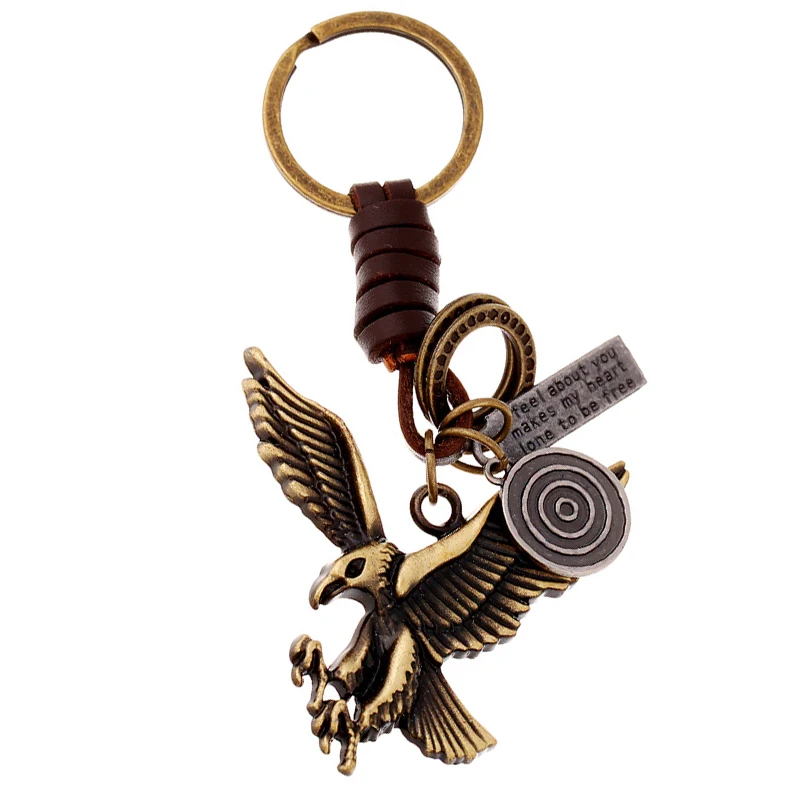 

Fashion Vintage Bronze Animal Eagle Keychain Bag Keyfobs Llaveros Charm Car Key Chain Ring Holder Novelty Accessories Gift FY049