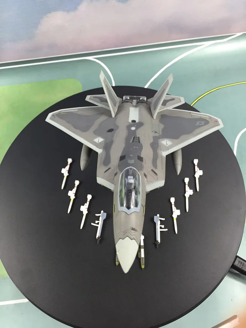 Для коллекции 1/72 F22 военный сплав литье под давлением моделирование самолет Раптор истребитель самолет с подставкой модель для мальчиков детей