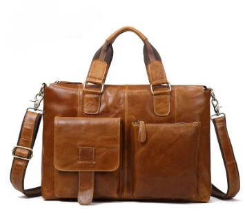 oil brown Мужские сумки из натуральной кожи, сумка высокого качества, портфель для ноутбука, сумка на плечо, большой размер, натуральная кожа, сумка через плечо - Цвет: oil brown