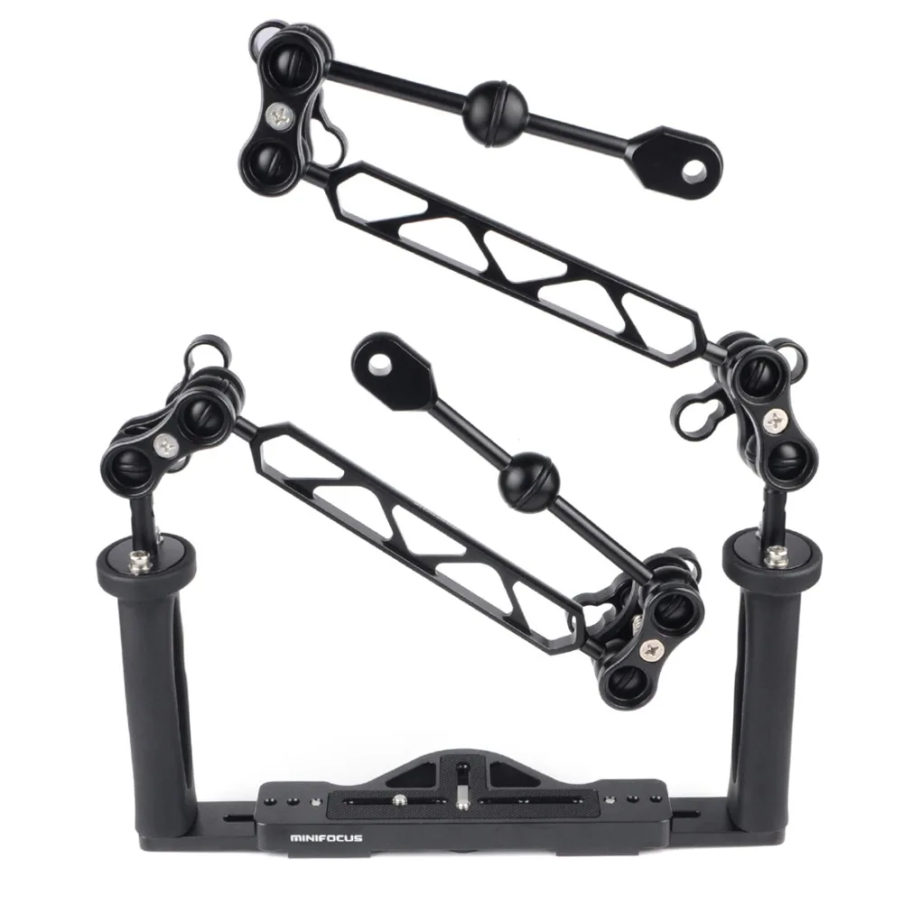 

Double Dual Handle Handheld Stabilizer Rig Diving Tray Grip With Arm Ys Ball Clamp Mount Set for Underwater Camera Housings