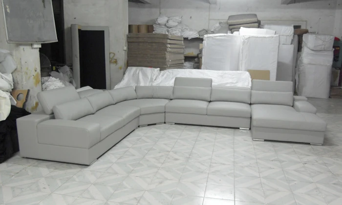 Бесплатная доставка 2016 новейший дизайн дома Moden кожаный диван большого размера u