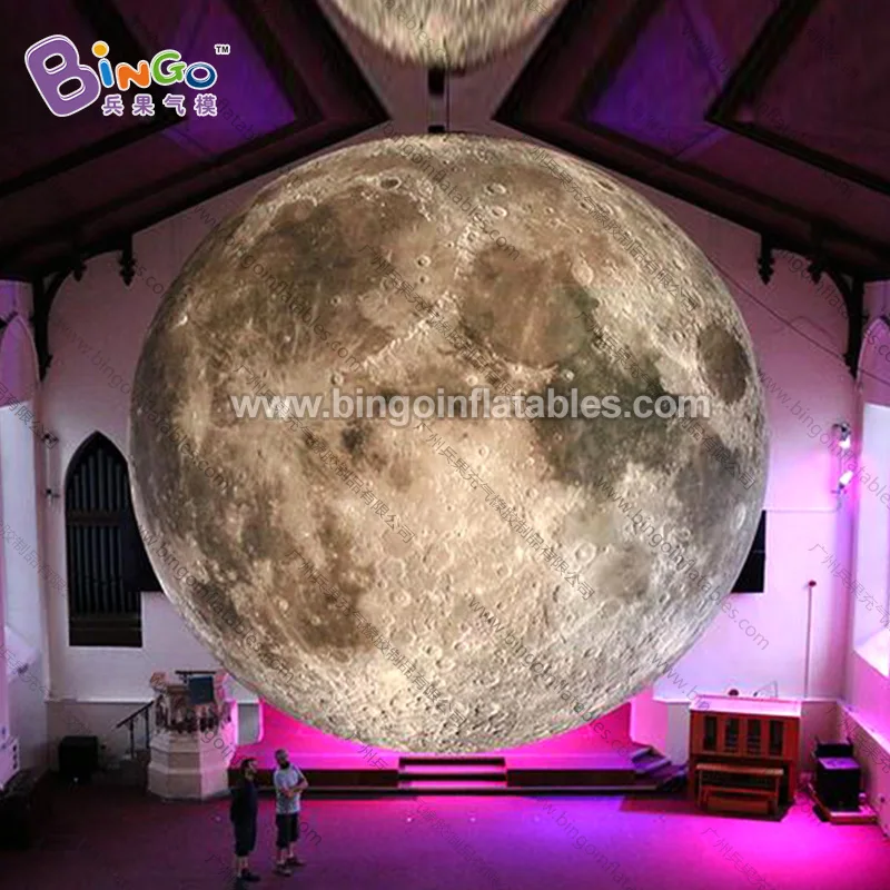 Большой надувной шар в виде Луны диаметром 8 м с цифровым принтом|Светящиеся