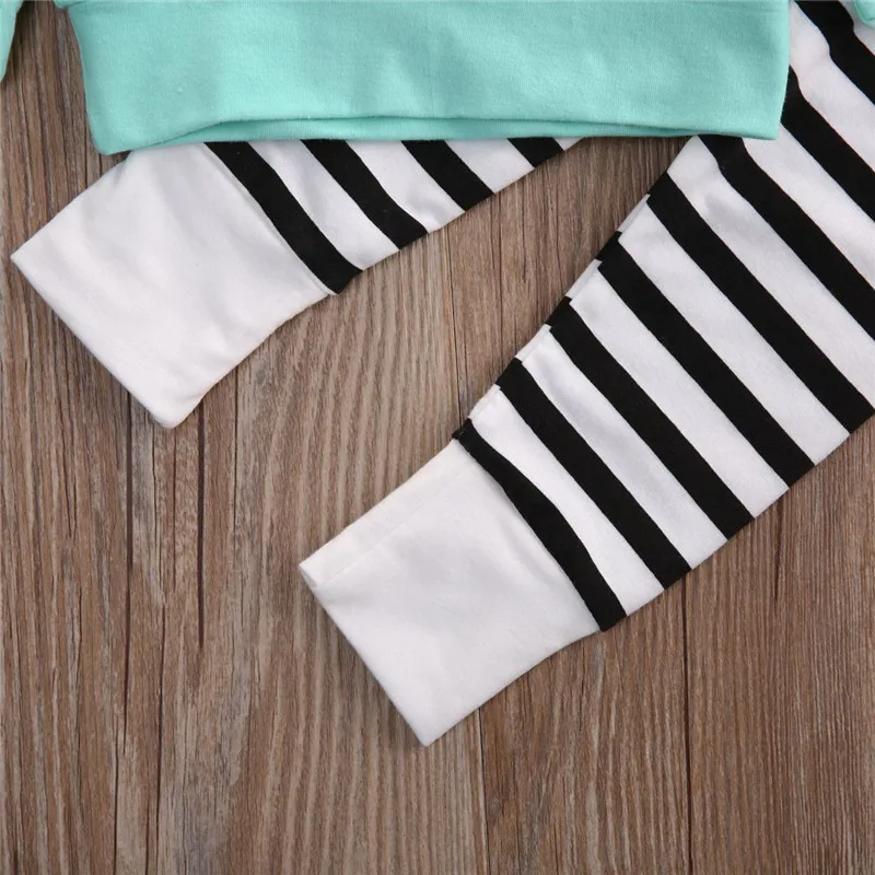 2017 2 шт. Футболка с капюшоном и штаны в полоску на возраст 0-18 месяцев | Детская