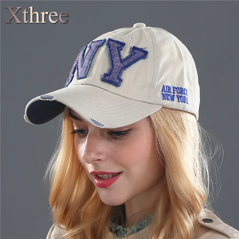 Xthree унисекс Модная хлопковая бейсболка snapback шляпа для мужчин и женщин Солнцезащитная шляпа bone gorras ny с вышивкой Весенняя Кепка