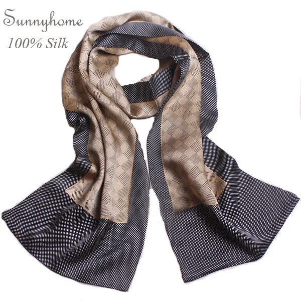 Мужской шарф кашне натуральный шелк двухсторонний деловой стиль |