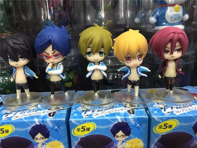 Милое японское аниме бесплатно! Экшн-фигурки Iwatobi Swim Club Rin Macoto Haruka Nanase Рей ПВХ