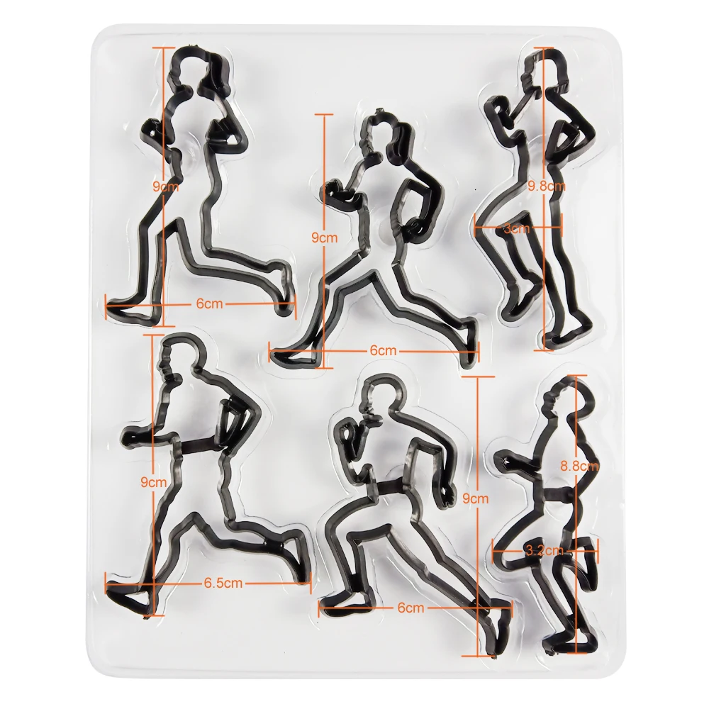 6PCS/SET Running Theme Cookie Cutter Plastic Run Sports Fondant Biscuit Mold Sugarcraft Cake Decorating Tools | Дом и сад
