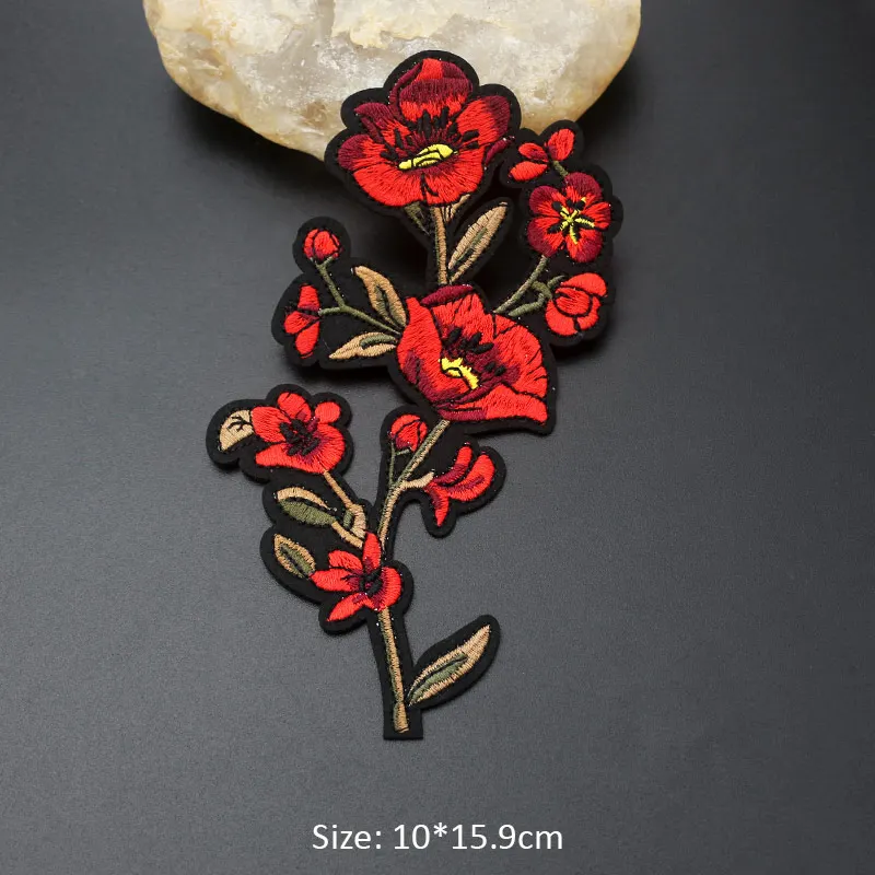 Flower Bird Butterfly Goldfish Embroidered Patches For Clothing DIY Stripes Applique Clothes Stickers Iron On Patches Badges