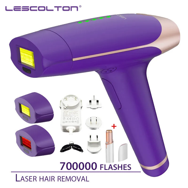 Three lamp purple-1 Lescolton T009 IPL лазерное устройство для удаления волос постоянное удаление волос IPL лазерный эпилятор подмышка удаление волос - Цвет: Three lamp purple-1