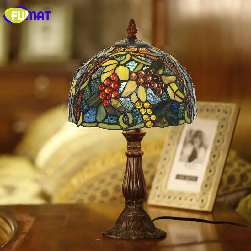 Фумат витражная настольная лампа стеклянный художественный абажур для