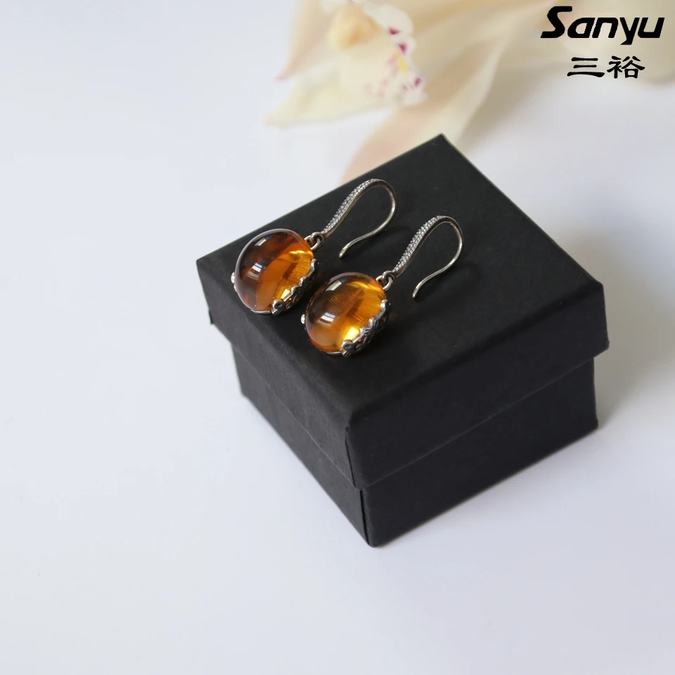Оригинал burmite Бирманский amber 925 серебряных серег уникальный подарок + с