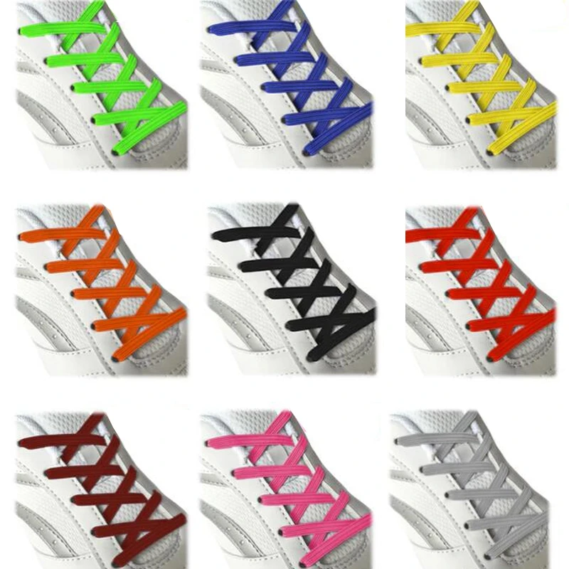 Эластичные шнурки без шнурков радужные для детей и взрослых безопасные плоские