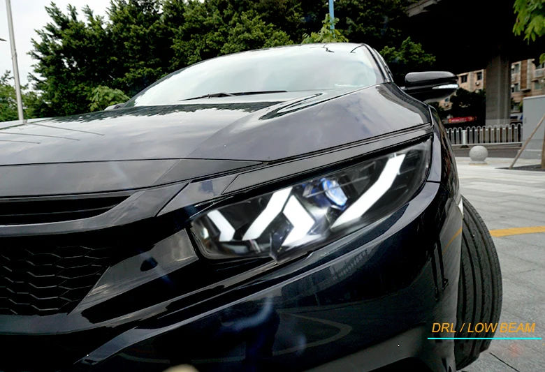Автомобильный Стильный чехол для фар для Honda CIVIC X G10 MK10 Bugatti, светодиодный фонарь для бега, биксеноновый луч, противотуманные глаза ангела