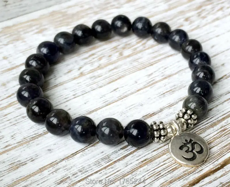 SN1041 Высокое качество оникс браслет Ом Шарм для мужчин трендовый натуральный