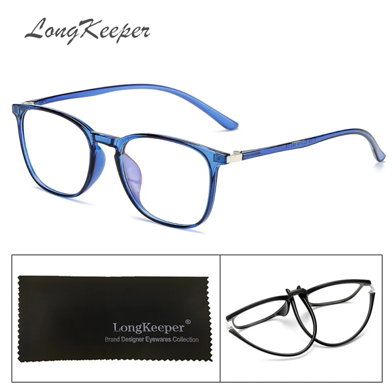 LongKeeper Винтаж Пластик Титан TR90 очки модные женские туфли очки рамки Для мужчин квадратные очки с прозрачными линзами без градуса