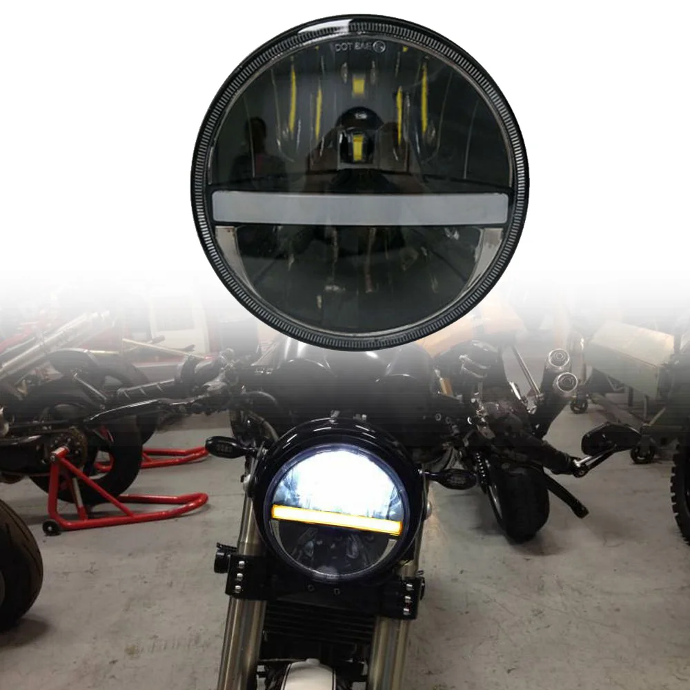 7 дюймовая светодиодная круглая фара супер яркая желтая лампа поворота DRL с