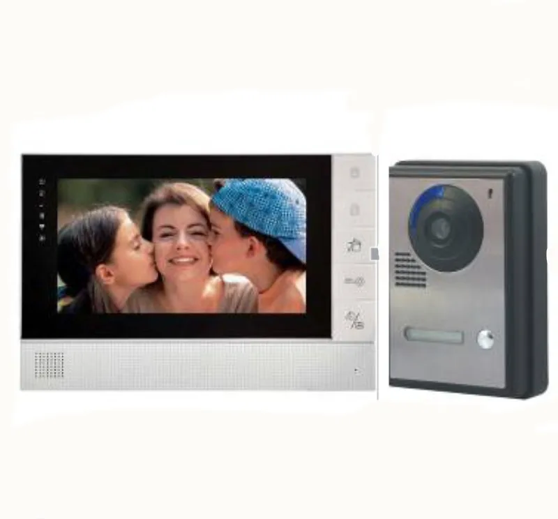 

7-дюймовый проводной цветной ЖК-видеодомофон, видимый дверной звонок, ночное видение