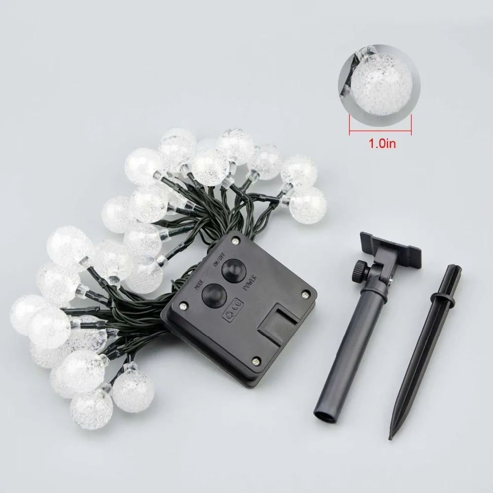 Лампы на солнечных батареях 7.5 м 30 светодиодов хрустальный шар Luz