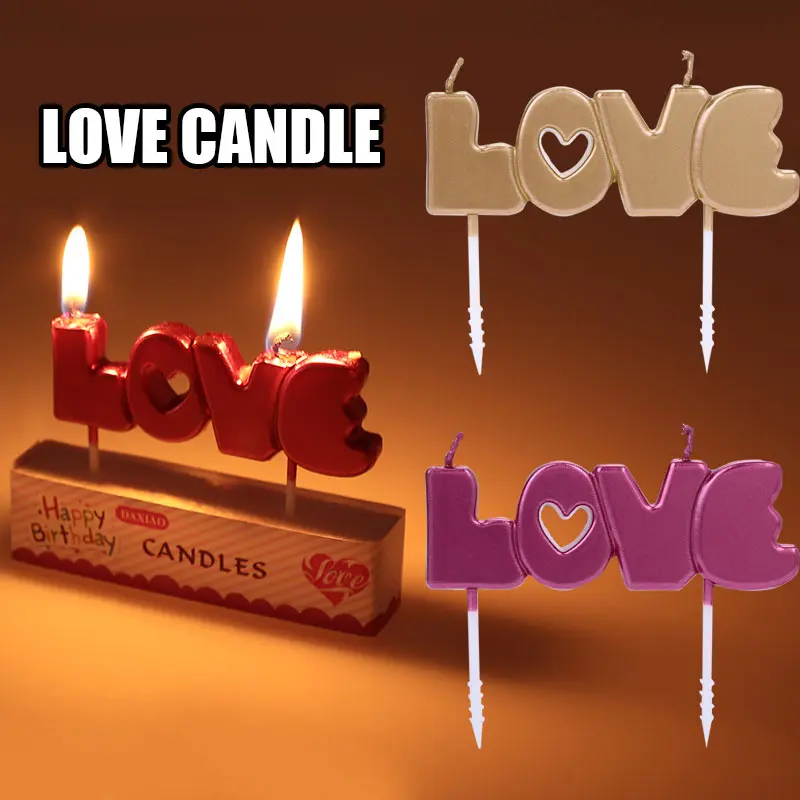 Candles LOVE Home Decoration Beautiful Paraffin Candle Environmental Decor Bougie Gift Party Kitchen Birthday Valentine'S Day | Дом и сад