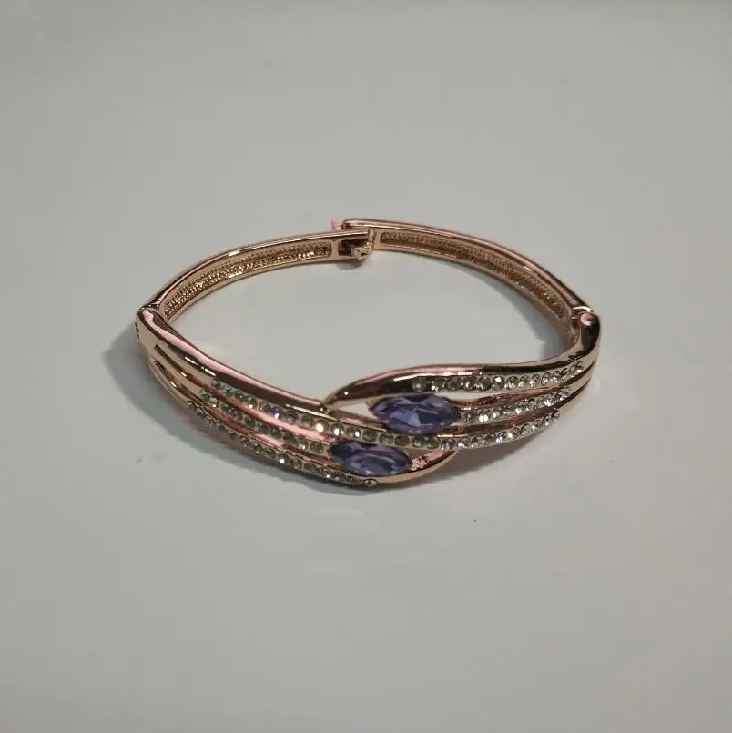gold violet Австрийский Кристалл глаза браслет для женщин АААА+ стразы модные ювелирные изделия Прямая поставка качественные женские аксессуары - Окраска металла: gold violet