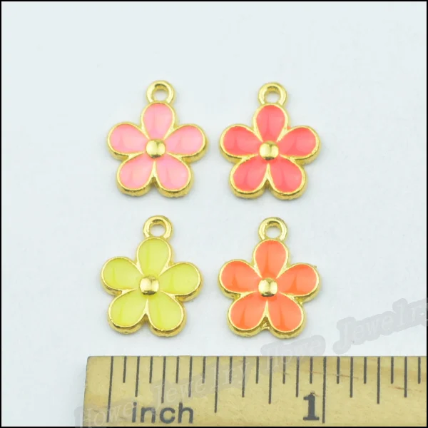 Микс 80 шт Высокое качество Подвески Кулон из хризантемы позолоченный сплав